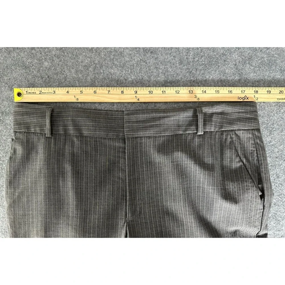 Banana Republic Martin Fit 215 Pinstripe Trousers 14 Gray Dress Pants Stretch - Picture 3 of 13